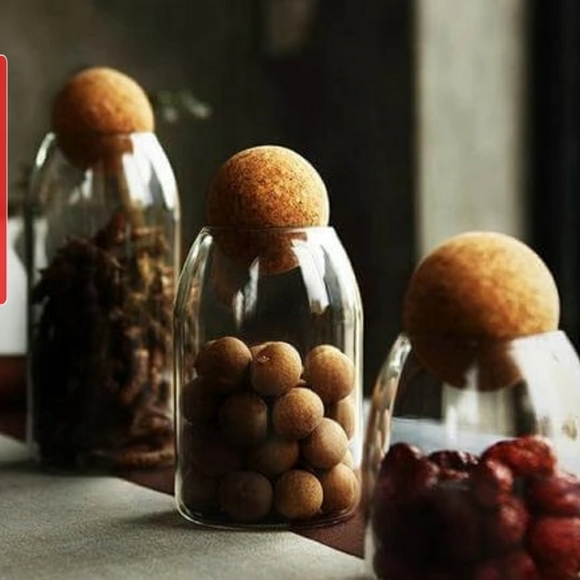 NWT Wondrwood tapered cork & glass storage jars 3 - Picture 5 of 12